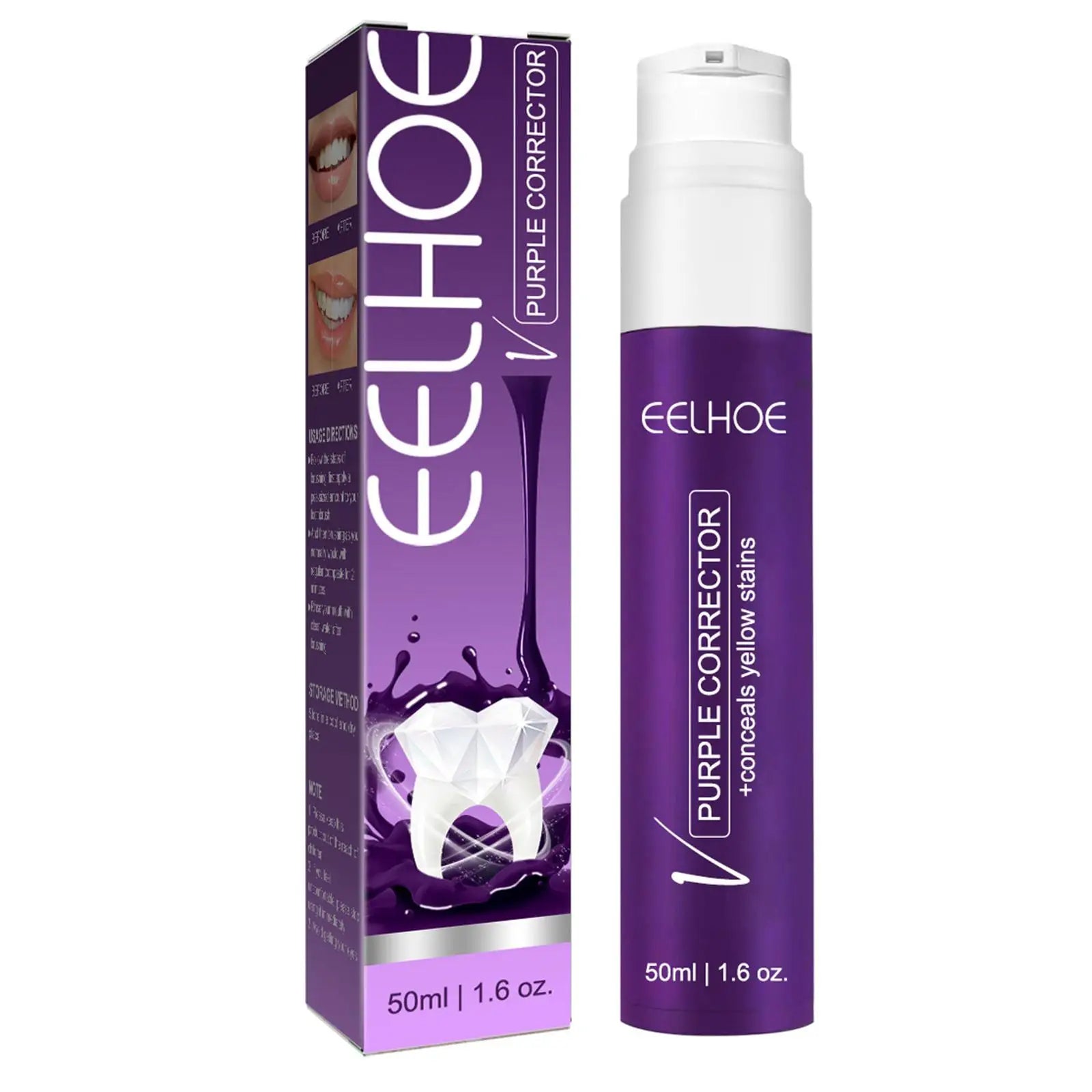 EELHOE PURPLE WHITENING TOOTHPASTE STAIN REMOVAL